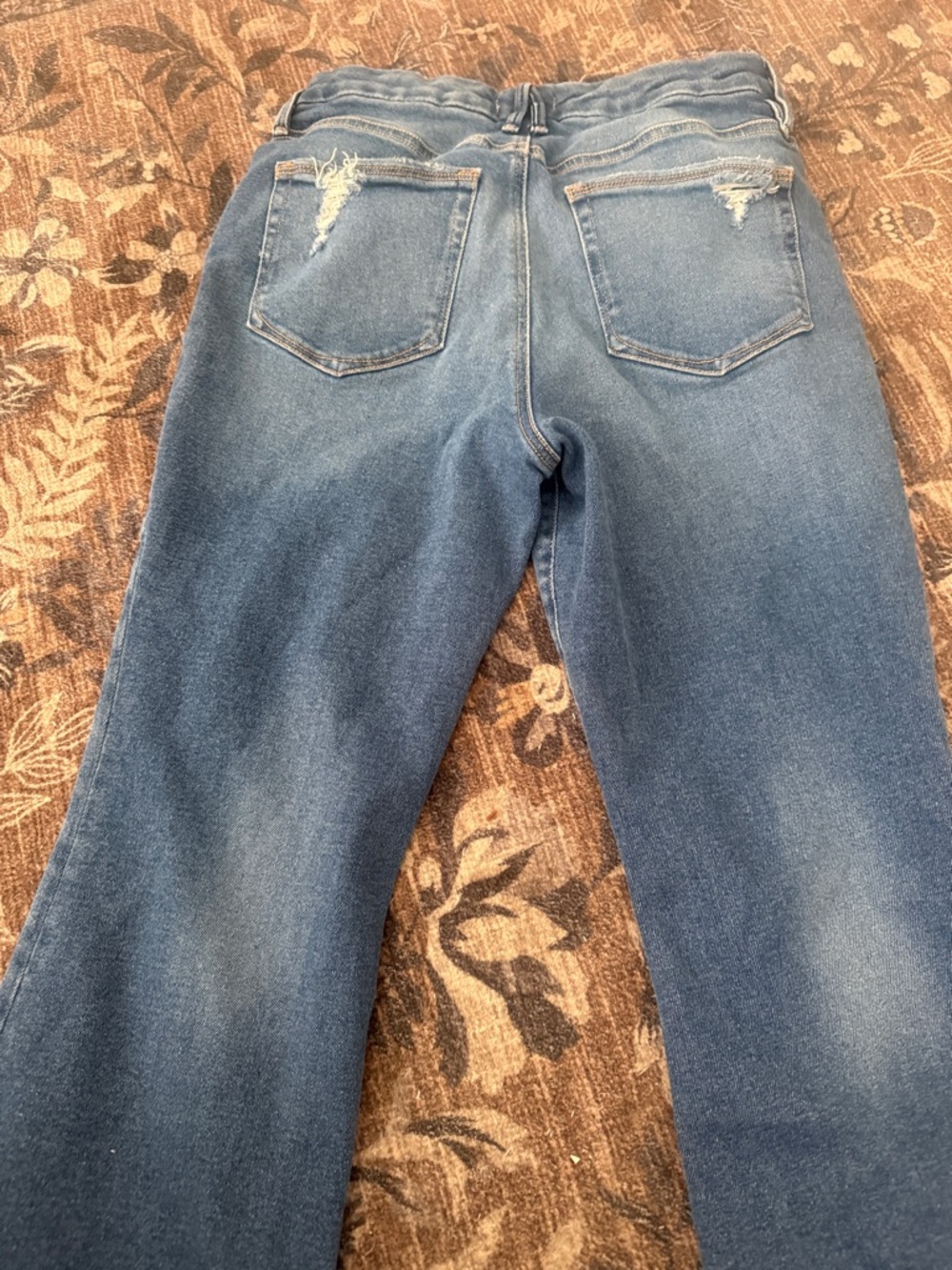 Good American Good Legs Flare Indigo Jeans Size 31/12 Distressed Hem EUC - Picture 8 of 11